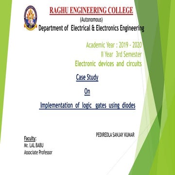 IMPLEMENTATION OF GATES USING DIODES | PPTX | Consumer Electronics ...