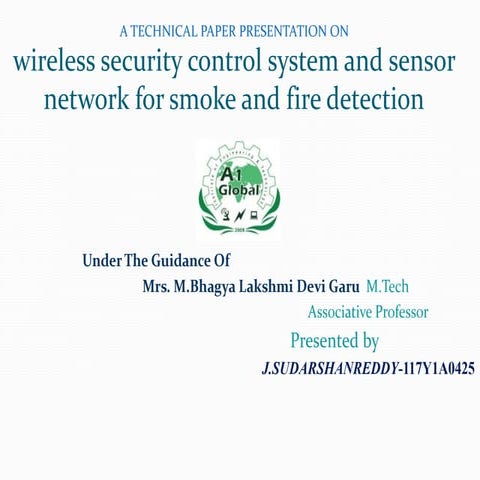 wireless security control system and sensor network for smoke and fire detection