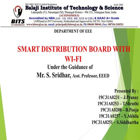 Smart distribution board with Wi-Fi 