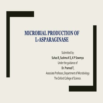 Microbial production of L-Asparaginase 