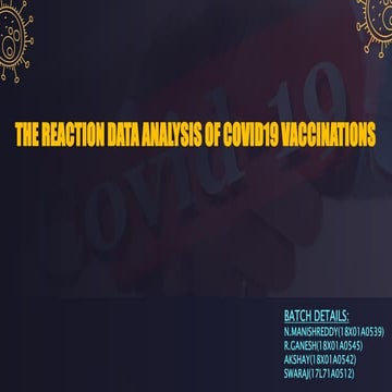 THE REACTION DATA ANALYSIS OFCOVID-19 VACCINATIONS