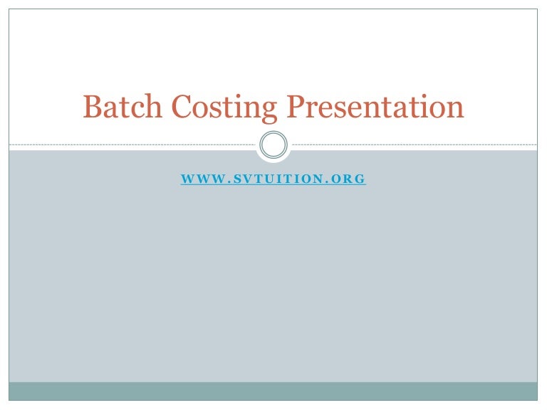 Batch Costing System