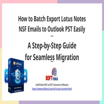 How to Batch Export Lotus Notes NSF Emails to Outlook PST Easily?