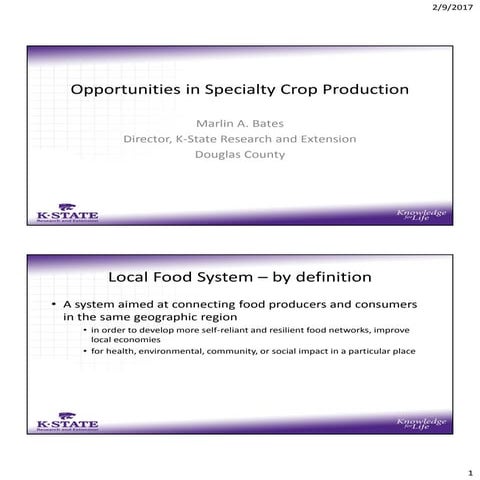 Financial Opportunities in Specialty Crop Production - Marlin Bates