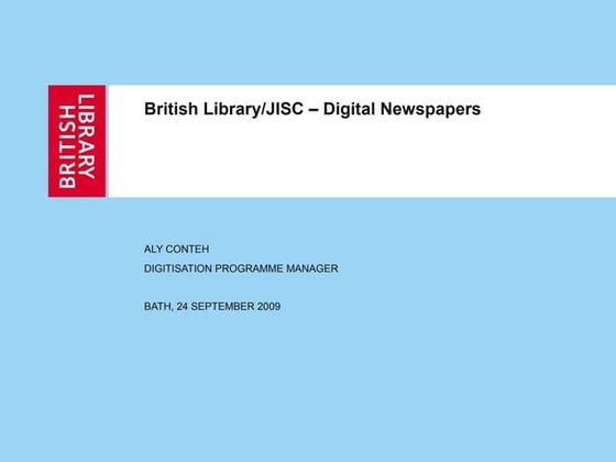 Aly Conteh, Digitisation programme manager at British library