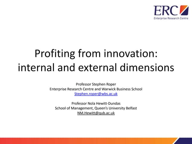Empowering SME Innovation - Building internal strengths and external partners...