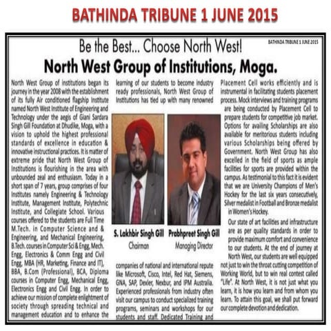 Bathinda Tribune 1 June 2015