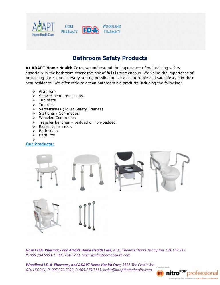 Bathroom safety products