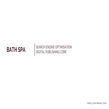 SEO talk at Bath Spa Uni