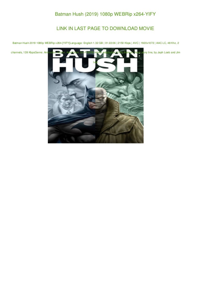 Batman Hush 2019 1080p Webrip X264 Yify