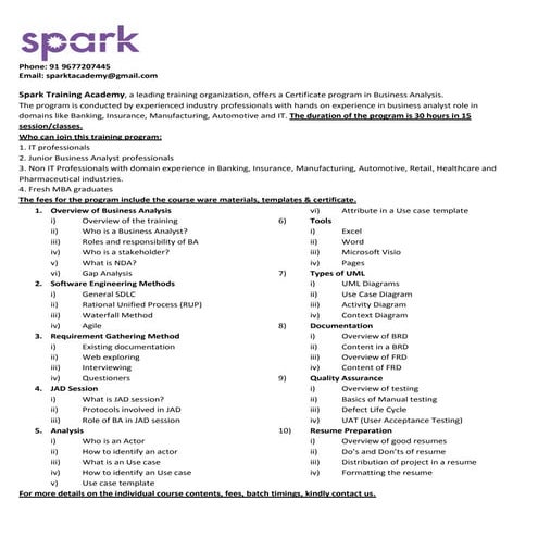 Business Analyst Training in Chennai