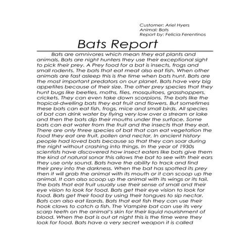 Bat report for ariel hyers