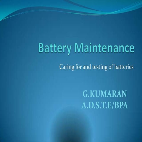 Batteries And Its Maintenance