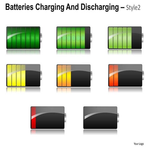 Batteries charging style 2 powerpoint presentation templates