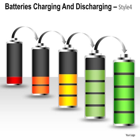 Batteries charging style 4 powerpoint presentation templates