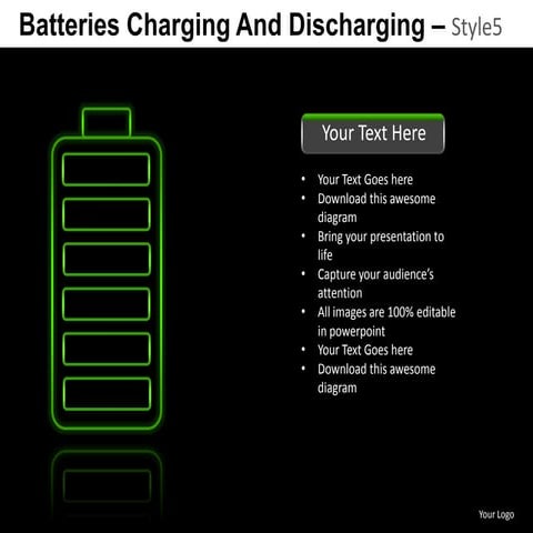 Batteries charging renewable green energy style 5 powerpoint presentation tem...
