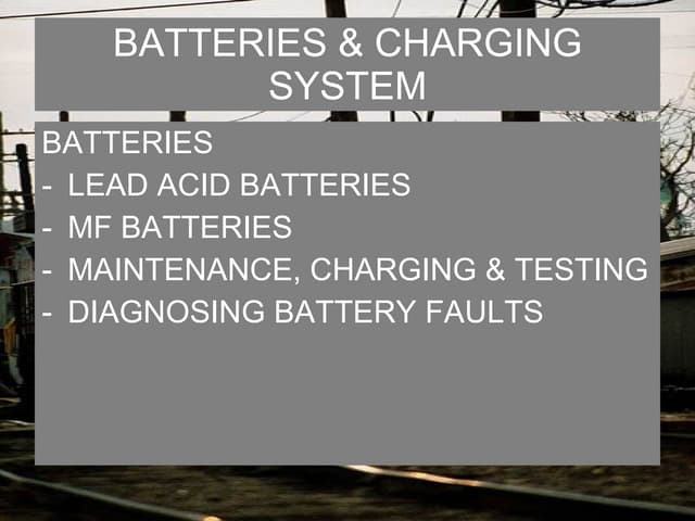 Batteries & charging system