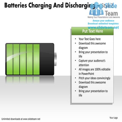 Battery charging and discharging power point slides and ppt graphics 