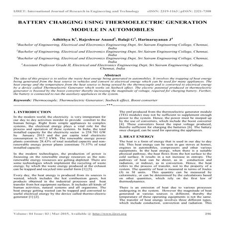 Battery charging using thermoelectric generation module in automobiles
