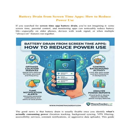 Battery Drain from Screen Time Apps: How to Reduce Power Use | PDF