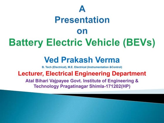 Electric vehicle batteries | PPT