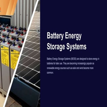 Battery Energy Storage Systems