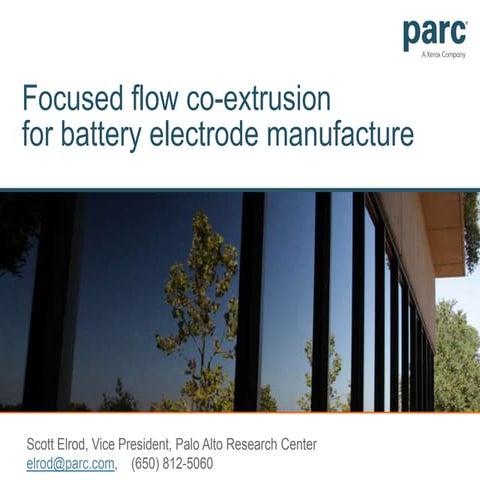 PARC cleantech: for battery manufacturing