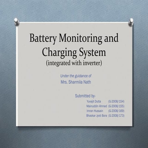 Battery Monitoring And Charging System
