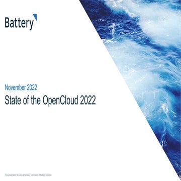 Battery Ventures State of the OpenCloud Report 2022