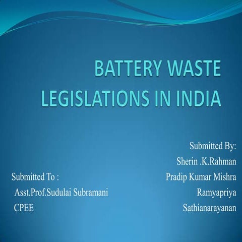 Battery waste handling rules in India