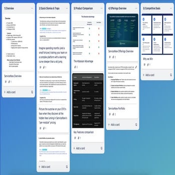 Battlecard - ServiceNow vs Atlassian Jira Service Management (via Trello)