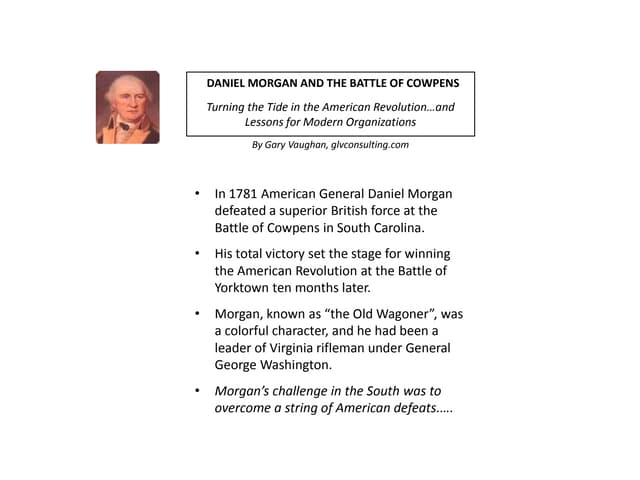 Change Management Lessons from the Battle of Cowpens