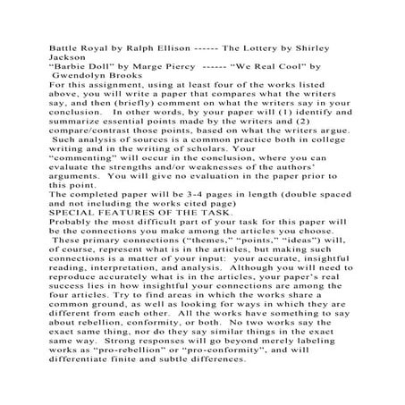 Battle Royal Ellison Summary : Battle Royal Background Info & Literary ...