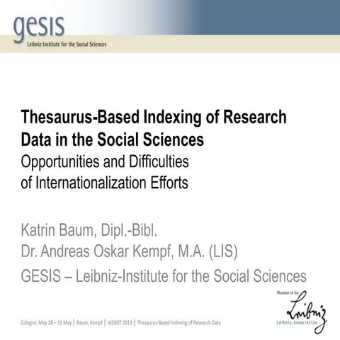 Baum, Kempf: Thesaurus based indexing