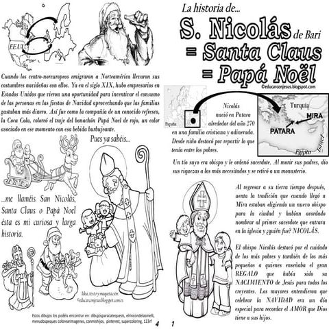  La historia de S. Nicolás - Santa Claus Papá Noel en cuadernillo