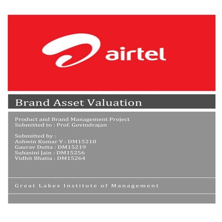 Airtel  :  Brand Asset Valuation