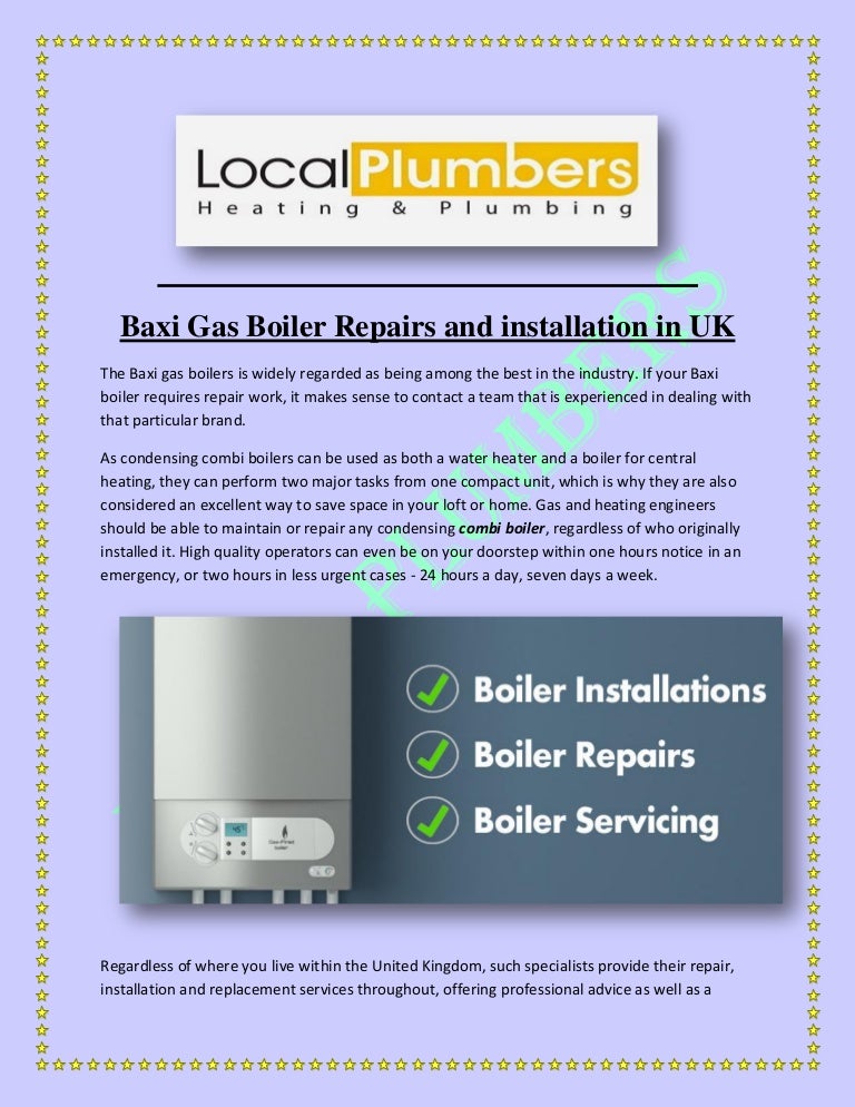 Baxi Gas Boiler Repairs and Installation in UK
