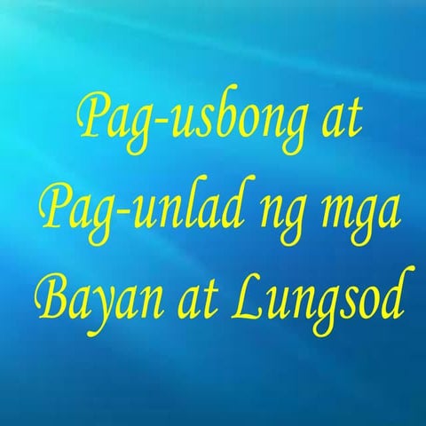 Pag unlad ng mga bayan at lungsod sa europe