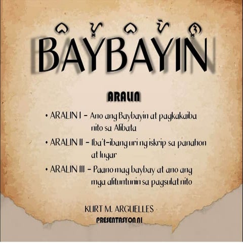 Baybayin Aralin: Sinaunang Sulat ng Tagalog