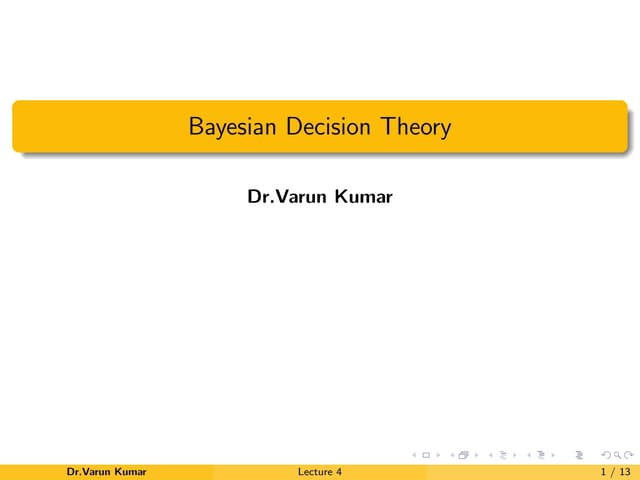 Bayesian decesion theory