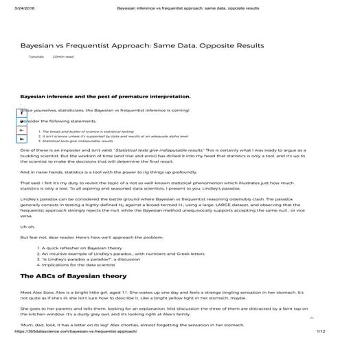 Bayesian inference and the pest of premature interpretation.