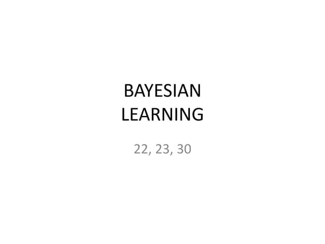 Bayesian learning