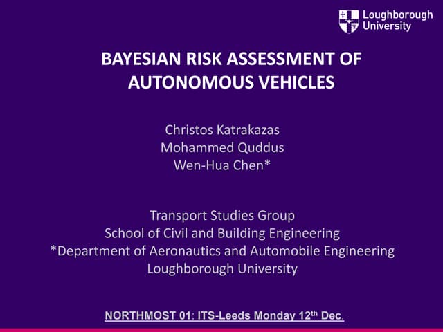 Bayesian risk assessment of autonomous vehicles