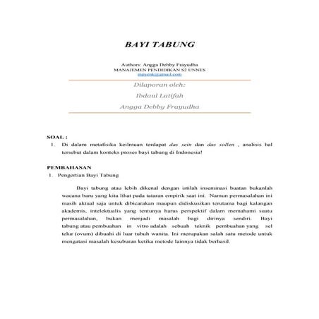 Bayi tabung filsafat ilmu