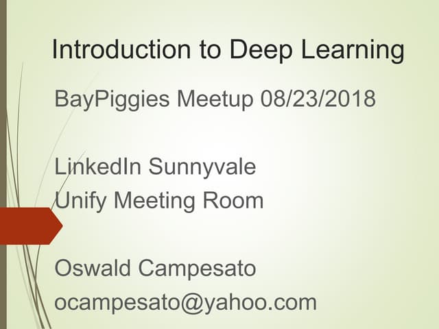 Deep Learning and TensorFlow