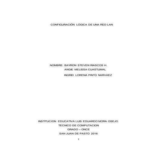 Configuracion Lógica De una Red Lan