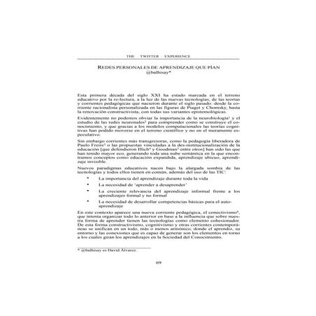 Redes Personales de Aprendizaje que pían