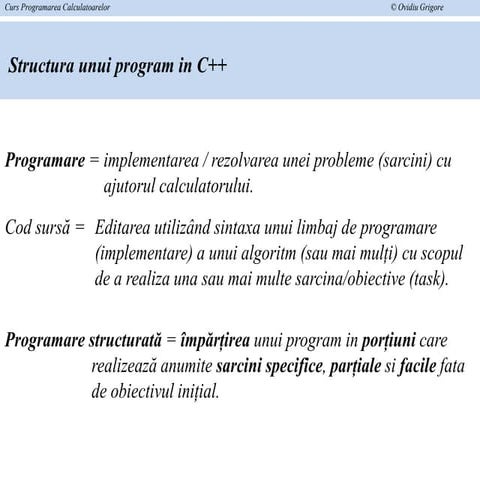 baze c++sructura unui program declarare variabilepdf.