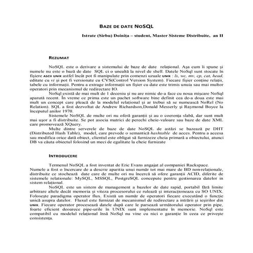 Baze de date NoSQL | PDF
