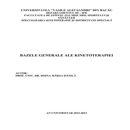 Bazele generale ale kinetoterapiei